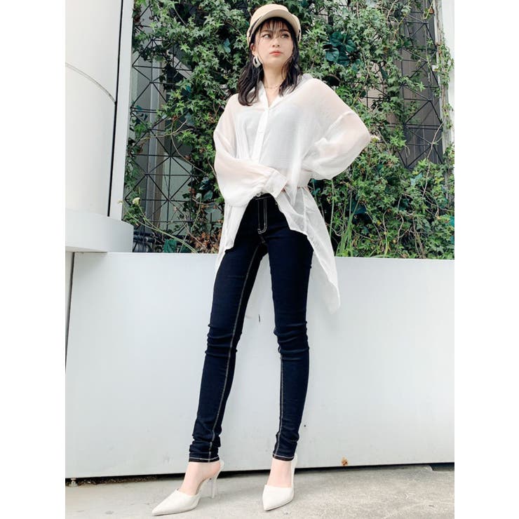 シースルーバックスリットシャツ[品番：MKSW0030947]｜GYDA