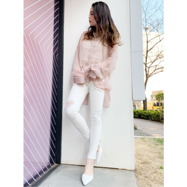 GYDA - aya⭐︎シースルーバックスリットシャツ シースルーバックスリットシャツ[品番：MKSW0030947]｜GYDA
