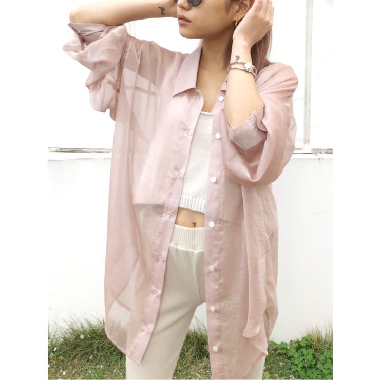シースルーバックスリットシャツ[品番：MKSW0030947]｜GYDA