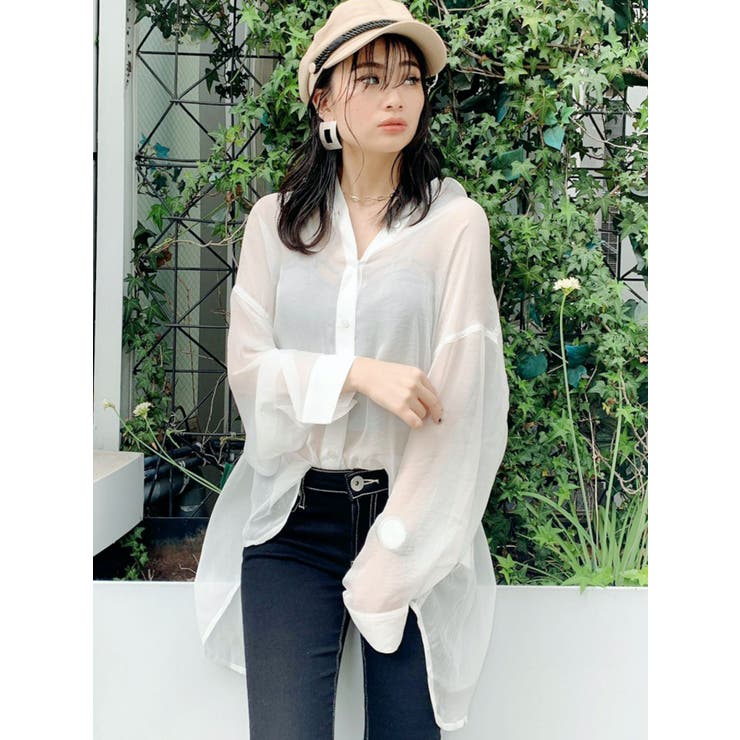 GYDA - aya⭐︎シースルーバックスリットシャツ シースルーバックスリットシャツ[品番：MKSW0030947]｜GYDA