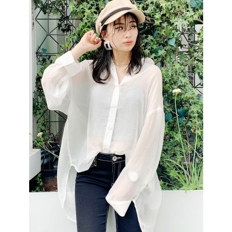 シースルーバックスリットシャツ[品番：MKSW0030947]｜GYDA