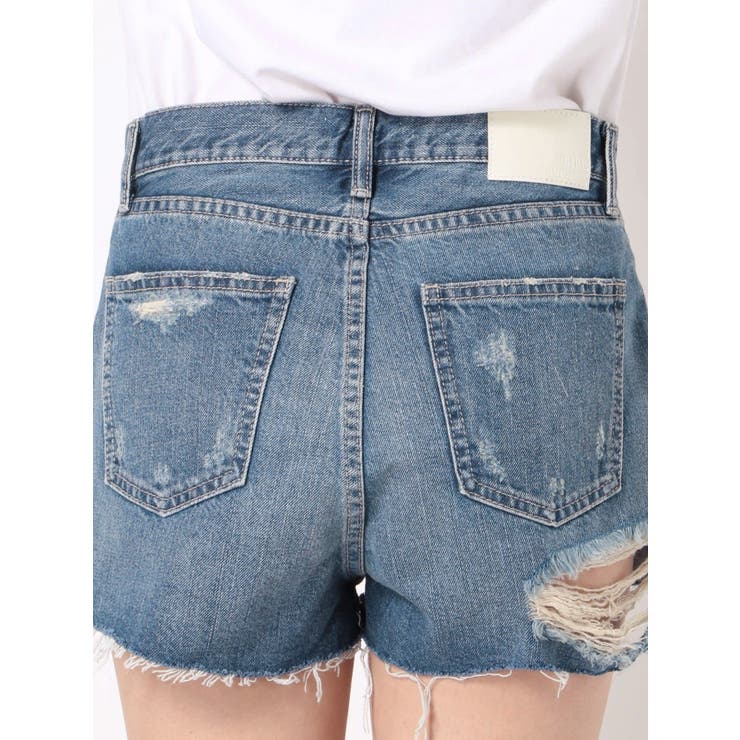 BACK RIPPED レースアップ デニムショーパン[品番：MKSW0030773