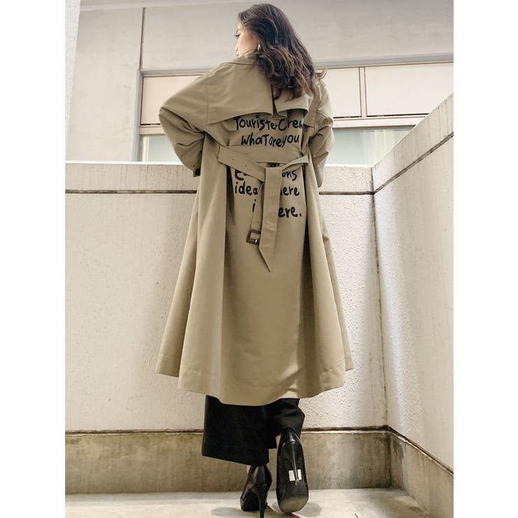 カーキ | バックグラフィックトレンチコート | GYDA
