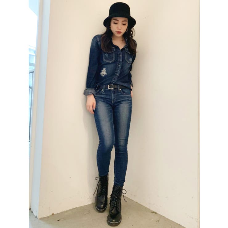 デニムリメイク‪☆ウエスタンチャップス風ボンテージパンツ(* 'ᵕ‬