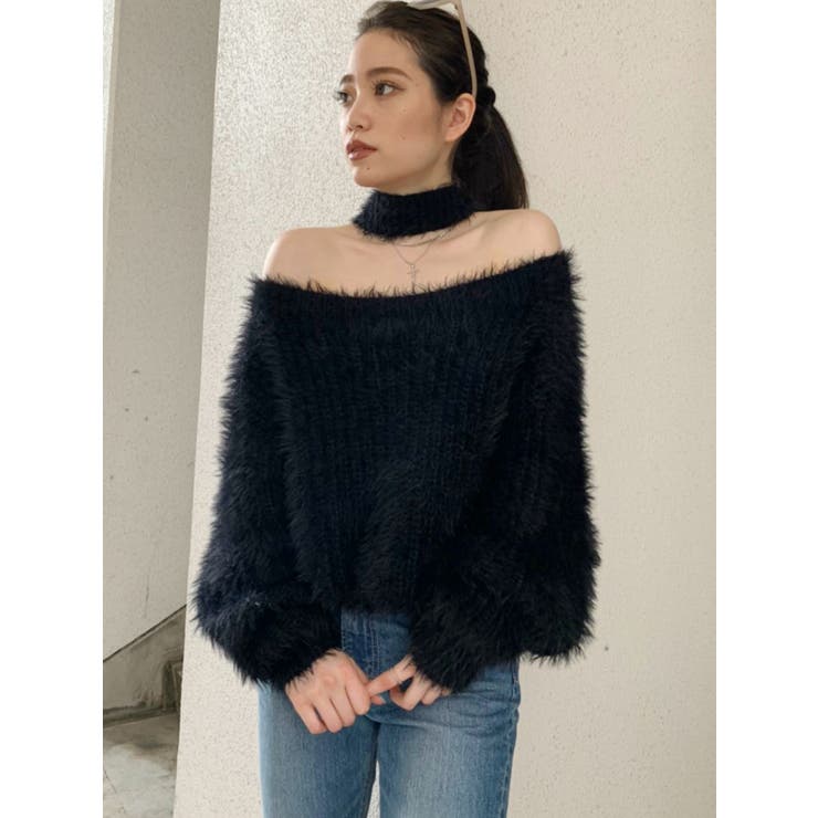 トップス 2 SLY | DUAL COLOR FRONT ZIP KNIT トップス (ニット ) |SHEL