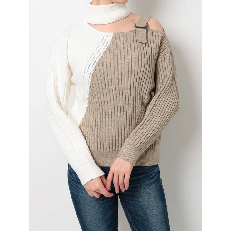 GYDA ダイアゴナルニット ブラック