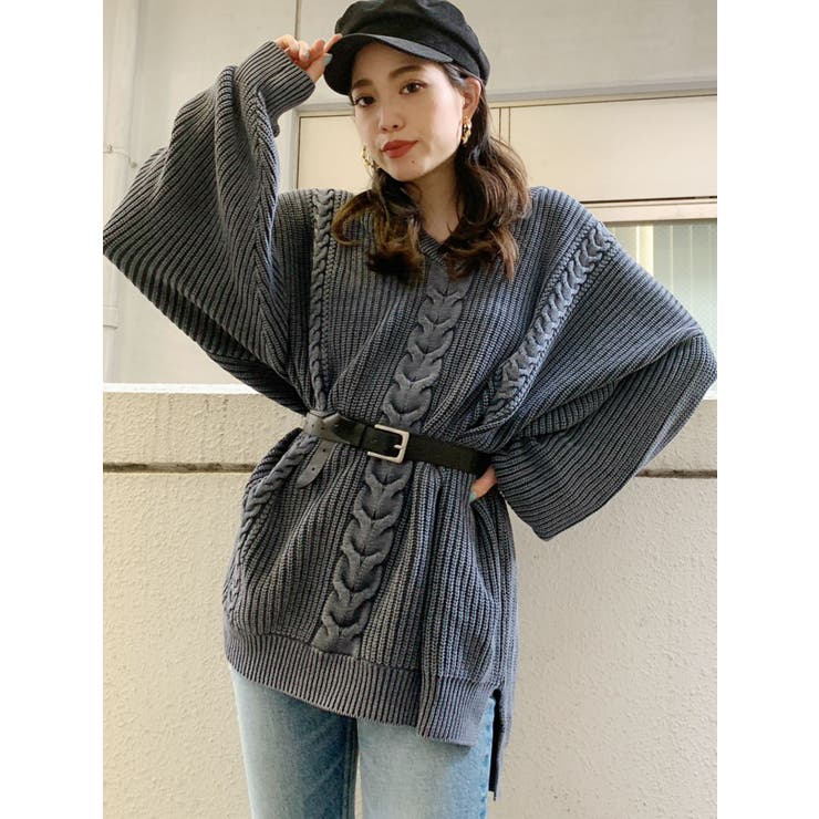 ブリーチケーブルドルマンニット トップス[品番：MKSW0032008]｜GYDA