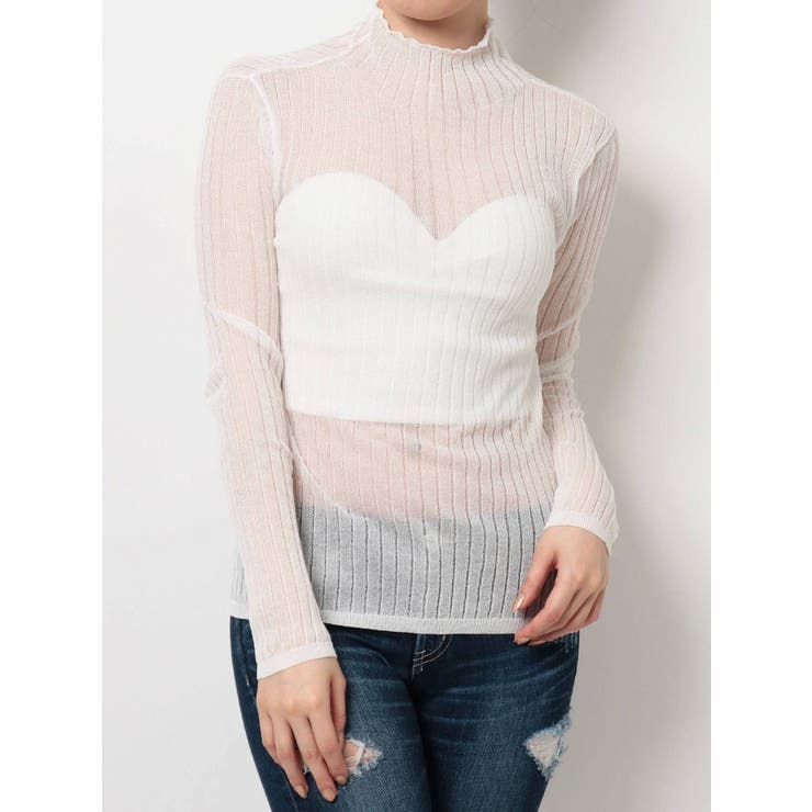 ハイネックSheer ニット トップス[品番：MKSW0031156]｜GYDA