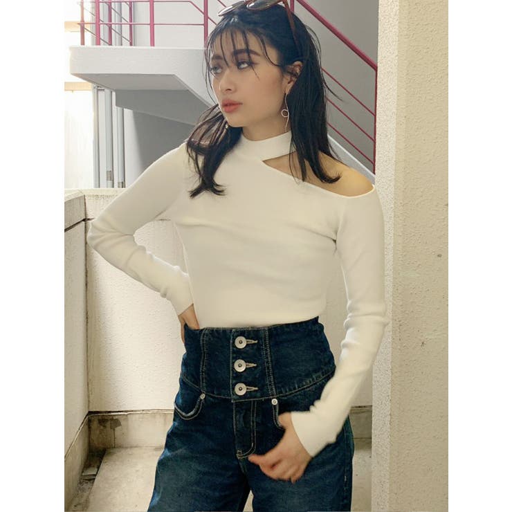 デコルテチョーカーニットTOPS[品番：MKSW0031157]｜GYDA