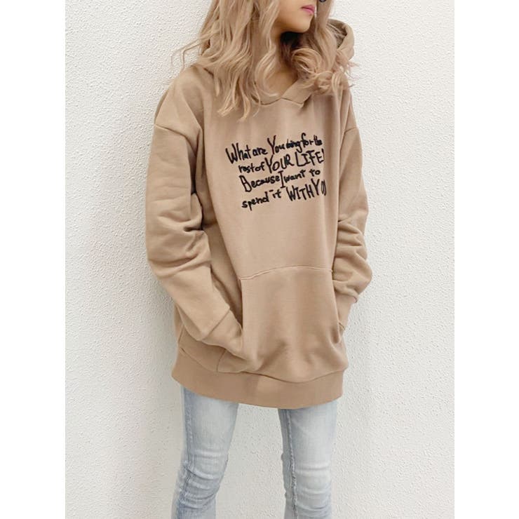 Message Embroiderybigスウェットパーカー 品番 Mksw Gyda ジェイダ のレディースファッション通販 Shoplist ショップリスト