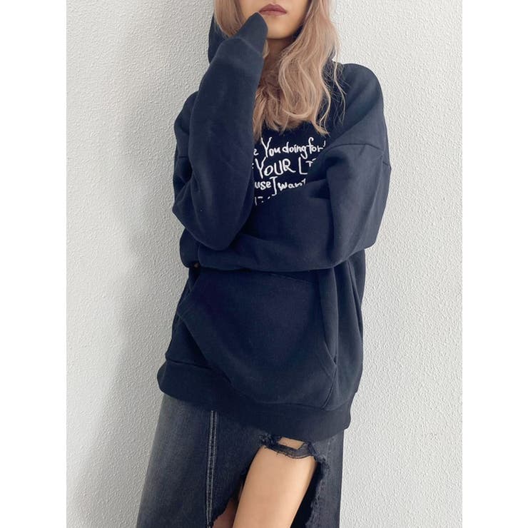 Message Embroiderybigスウェットパーカー 品番 Mksw Gyda ジェイダ のレディースファッション通販 Shoplist ショップリスト