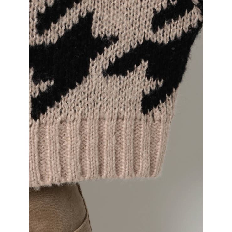 houndstooth patternショートニットカーディガン[品番