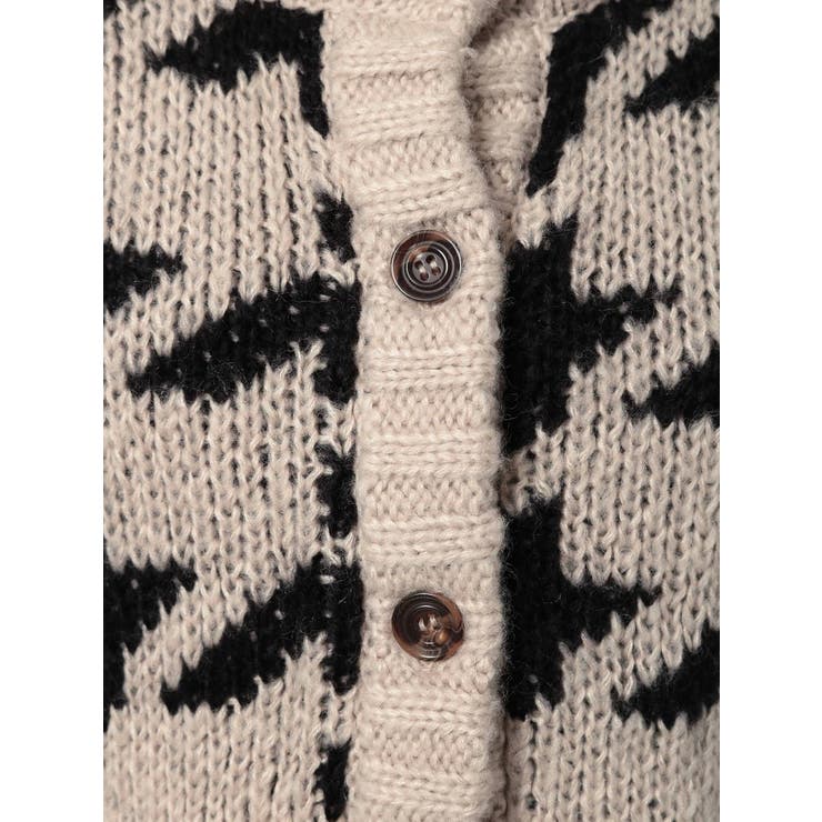 GYDA（ジェイダ）の「houndstooth patternショートニット