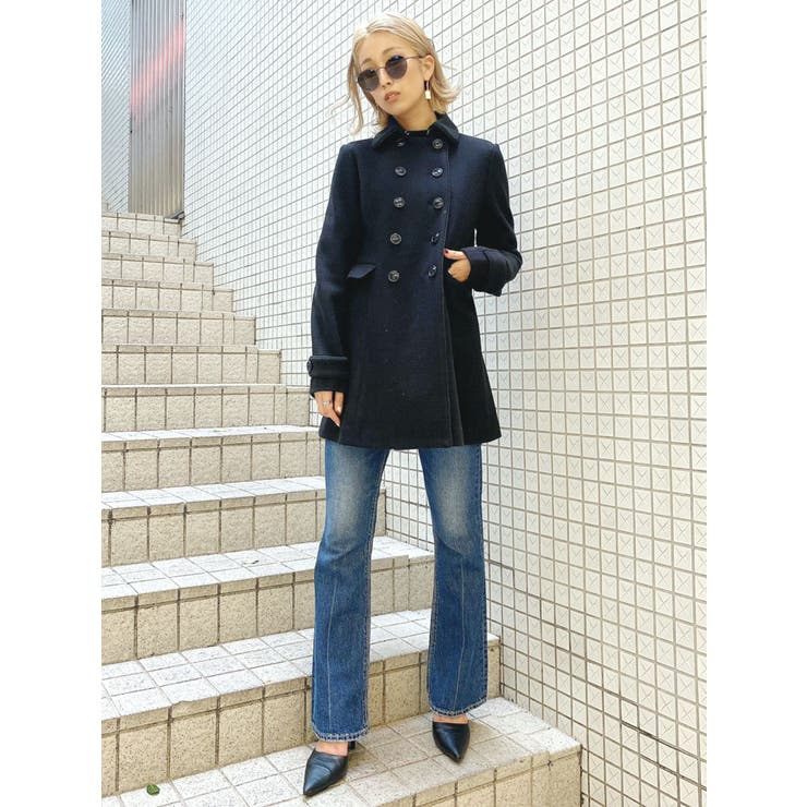 ロングラン] ロング ベルト ウール コート, black | MAX&Co.