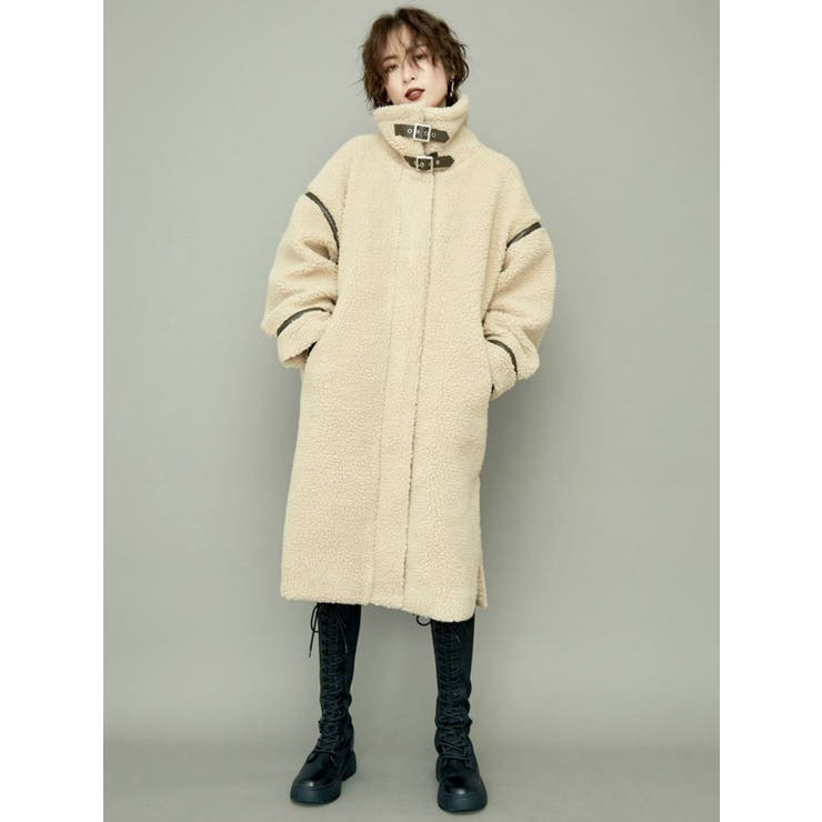 WEB限定】ボアパイピングロングコート[品番：MKSW0033447]｜GYDA