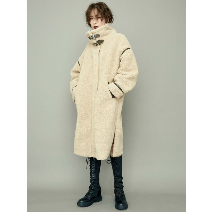 WEB限定】ボアパイピングロングコート[品番：MKSW0033447]｜GYDA