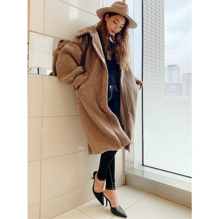 WEB限定】ボアパイピングロングコート[品番：MKSW0033447]｜GYDA