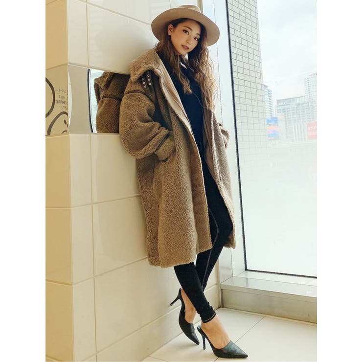 WEB限定】ボアパイピングロングコート[品番：MKSW0033447]｜GYDA