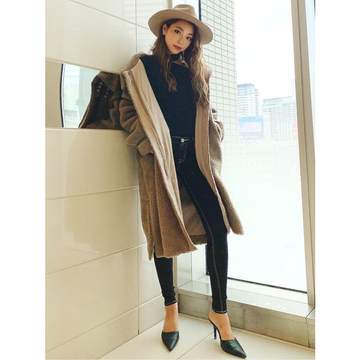 WEB限定】ボアパイピングロングコート[品番：MKSW0033447]｜GYDA