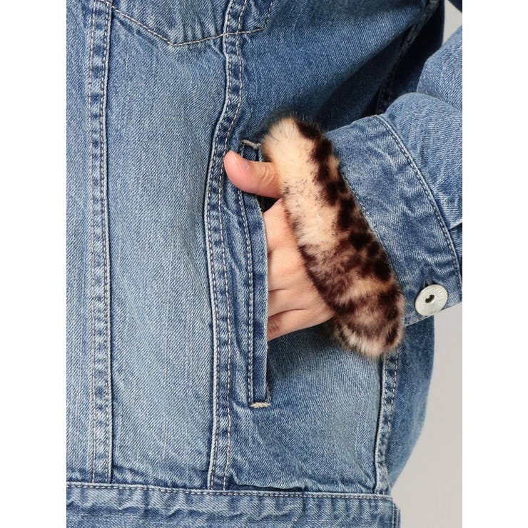 ダイアグラム　エコファーデニムコンビジャケット Diagram/ダイアグラム】エコファーデニム コンビダウンジャケット 38