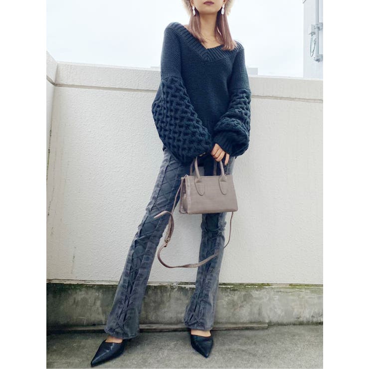 センターレースアップフレアパンツ[品番：MKSW0033247]｜GYDA