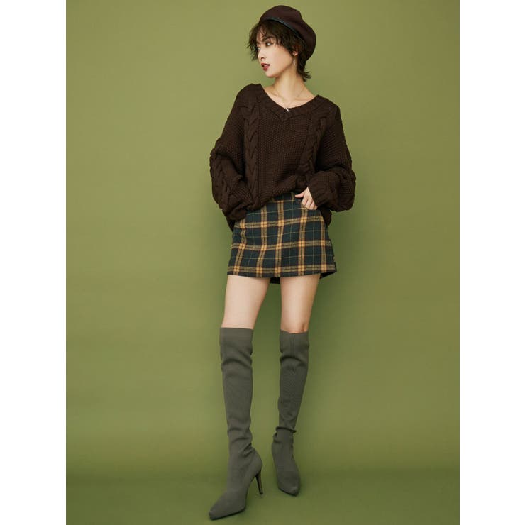 チェックスカートライクショーパン[品番：MKSW0032067]｜GYDA