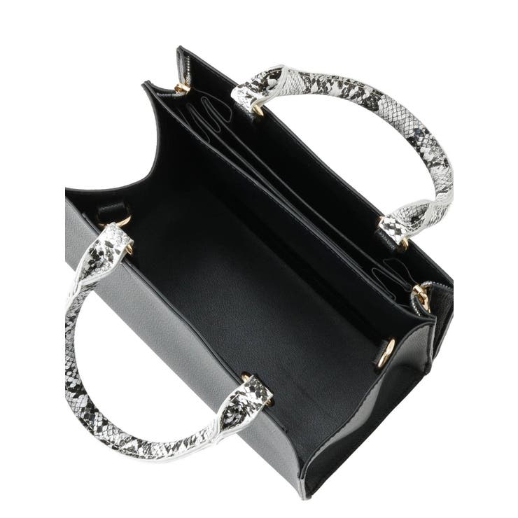 パイソン　ハンドバッグ　ショルダーバッグ ジェイダ GYDA パイソンハンドルスクエアBAG （ブラック） -靴