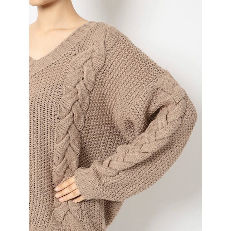 ビックケーブルドルマンニットTOPS[品番：MKSW0032086]｜GYDA