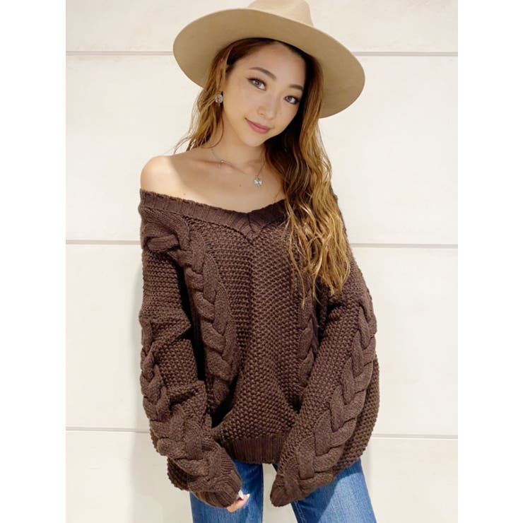 ビックケーブルドルマンニットTOPS[品番：MKSW0032086]｜GYDA