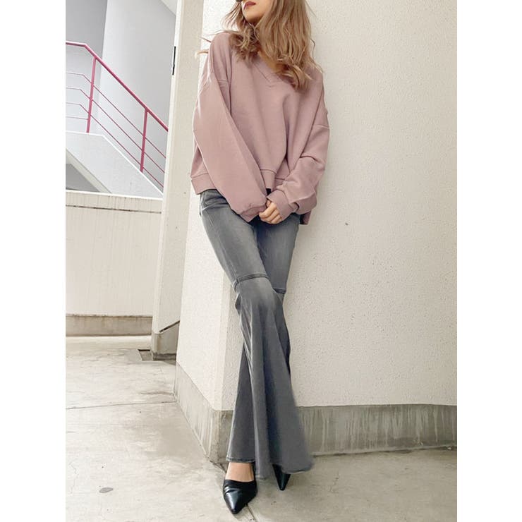 [SATUR]Ely Flare デニムパンツ★新作・24SS★人気★ GYDA（ジェイダ）の「Super flareデニムパンツ（デニムパンツ
