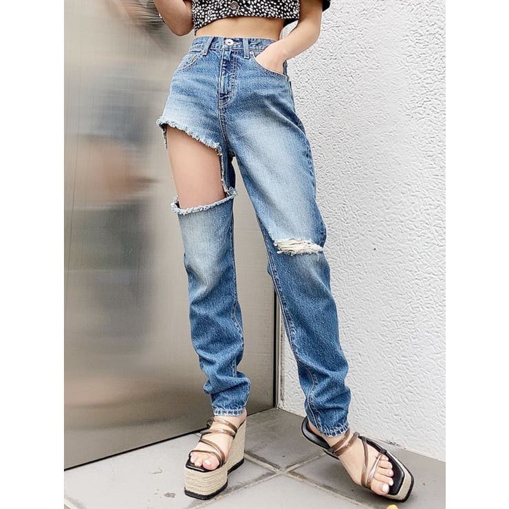 SIDE  RIPPEDペグトップデニムパンツ[品番：MKSW0036240]｜GYDA（ジェイダ）のレディースファッション通販｜SHOPLIST（ショップリスト）