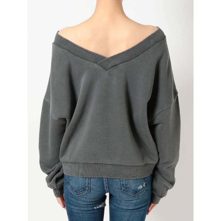 （訳ありセール 格安） VネックオフショルスウェットTOPS[品番：MKSW0033345]｜GYDA トップス