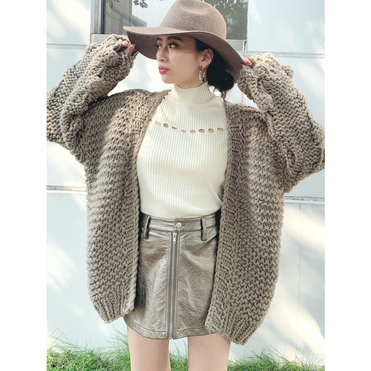 sleeve solid ニット カーディガン[品番：MKSW0033352]｜GYDA