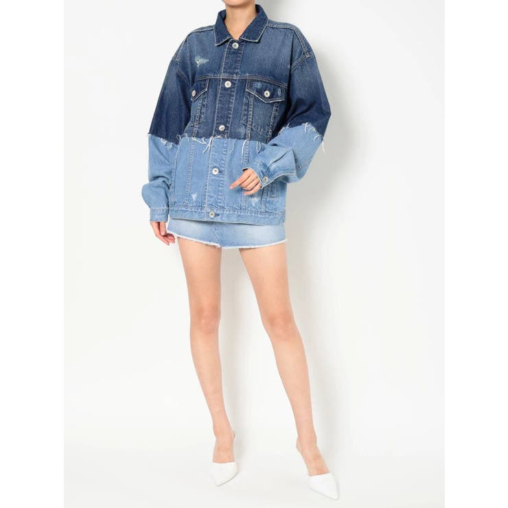 きんごろうさま専用FABIANA FILIPPI デニムカラージャンパー switchingバイカラーデニムGジャン[品番：MKSW0034717]｜GYDA