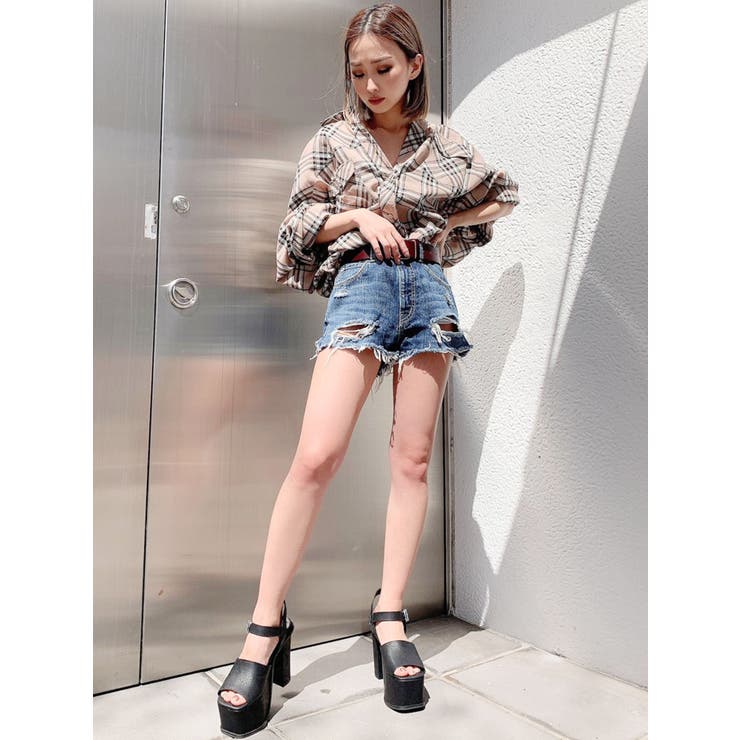 ボリュームスリーブBIGチェックシャツ[品番：MKSW0034738]｜GYDA