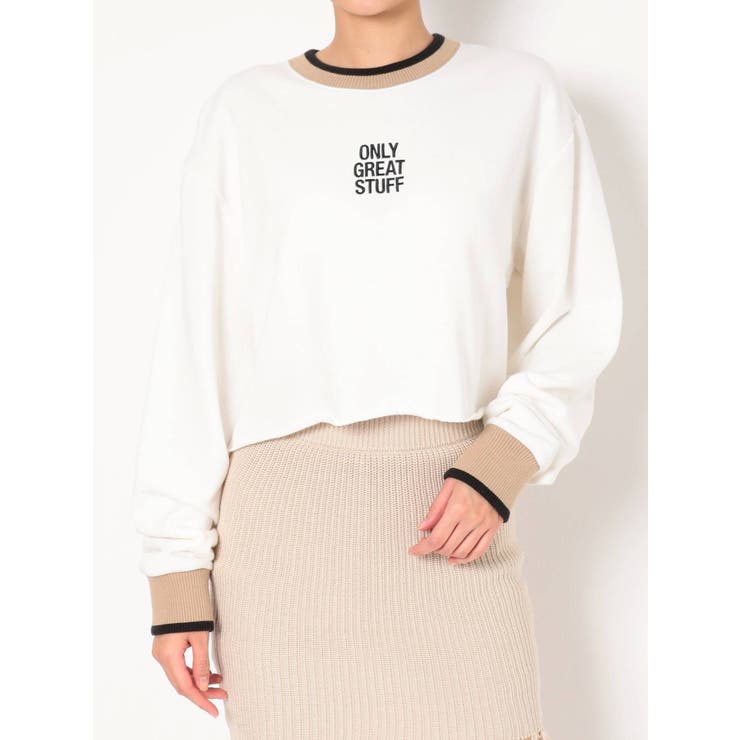 ONLY GREAT STUFFバイカラーショートスウェットTOPS[品番