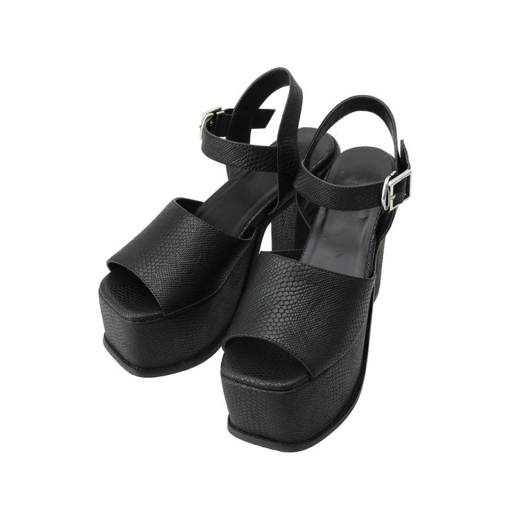 Pythonアンクルベルトチャンキーサンダル[品番：MKSW0036534