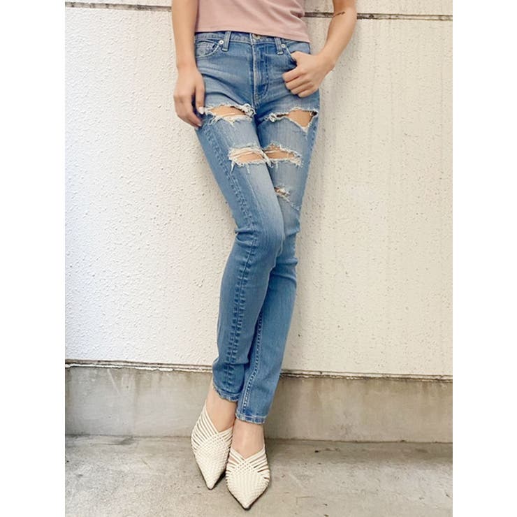 M/W Many rippedスキニーデニムパンツ[品番：MKSW0036617]｜GYDA  