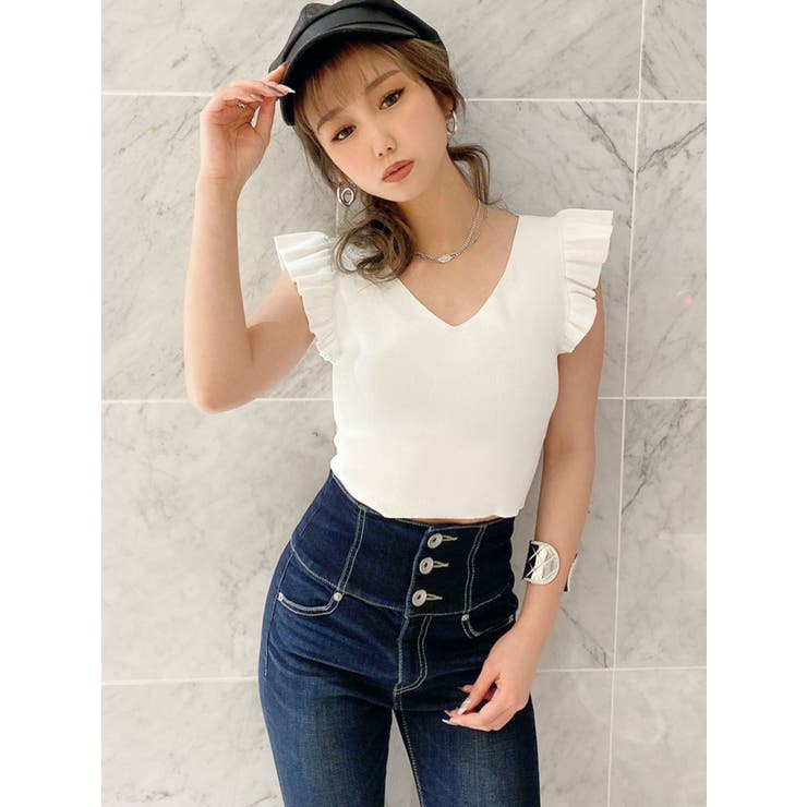 【美品】FOXEY ノースリーブフリルニット DAISY LIN for FOXEY(デイジーリンフォクシー) タックフリル