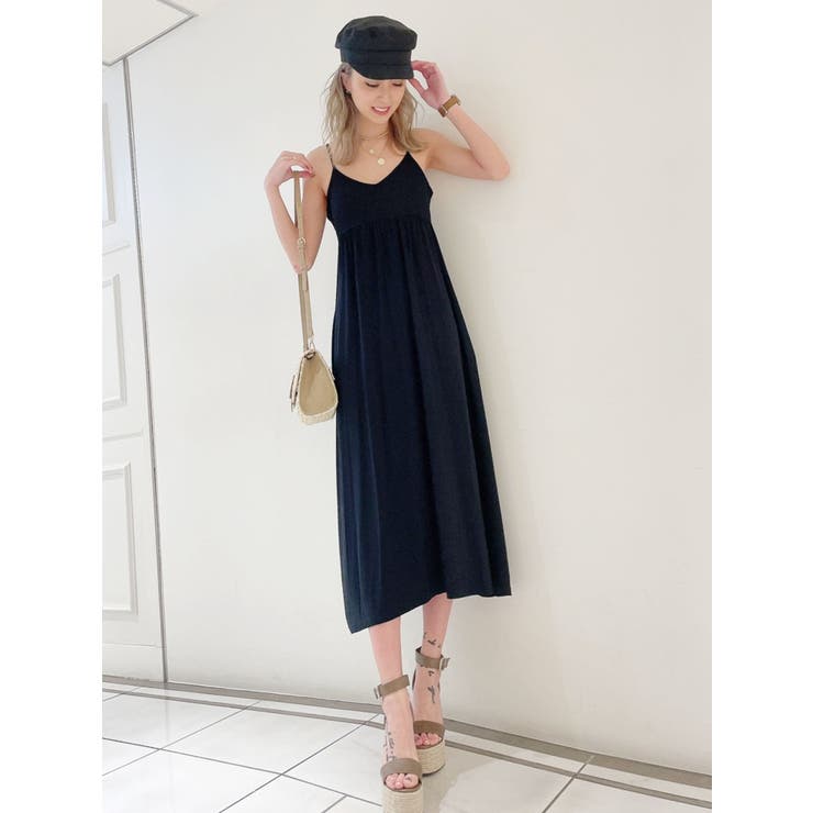 BACK OPEN ロングキャミワンピース[品番：MKSW0037888]｜GYDA
