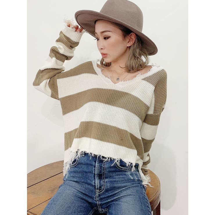 Vネックグラインダーニット  TOPS[品番：MKSW0037920]｜GYDA（ジェイダ）のレディースファッション通販｜SHOPLIST（ショップリスト）