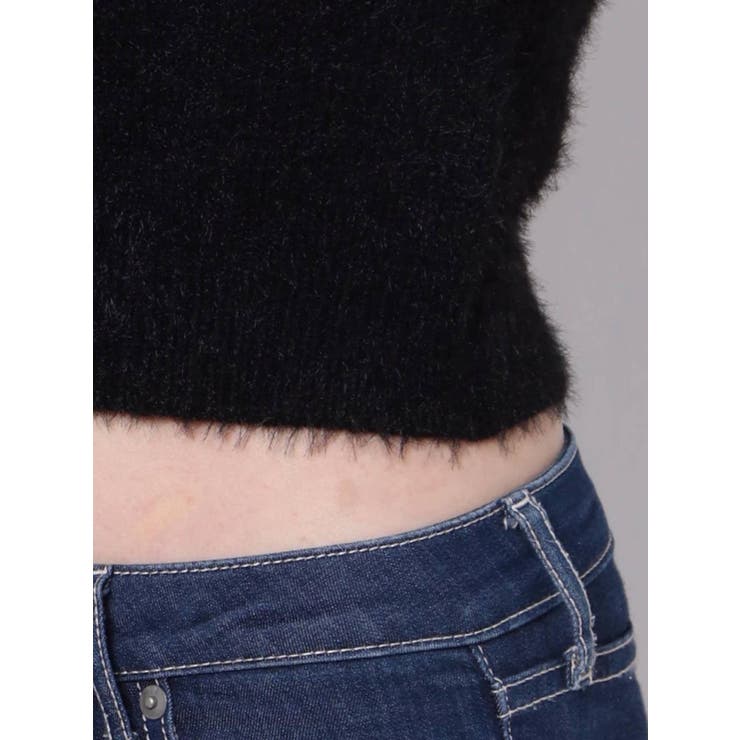 フロントOPENハーフスリーブシャギーニット TOPS[品番