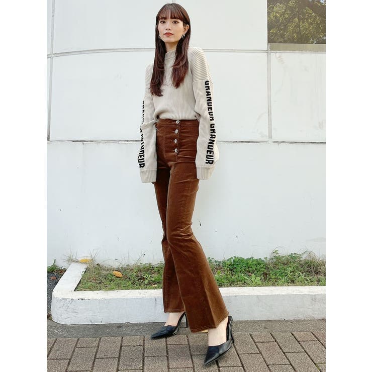 予約済み　完売品！バックラッシュ　ストレッチコーデュロイフレアパンツ CPCM パンツ ストレッチコーデュロイフレアパンツ レディース