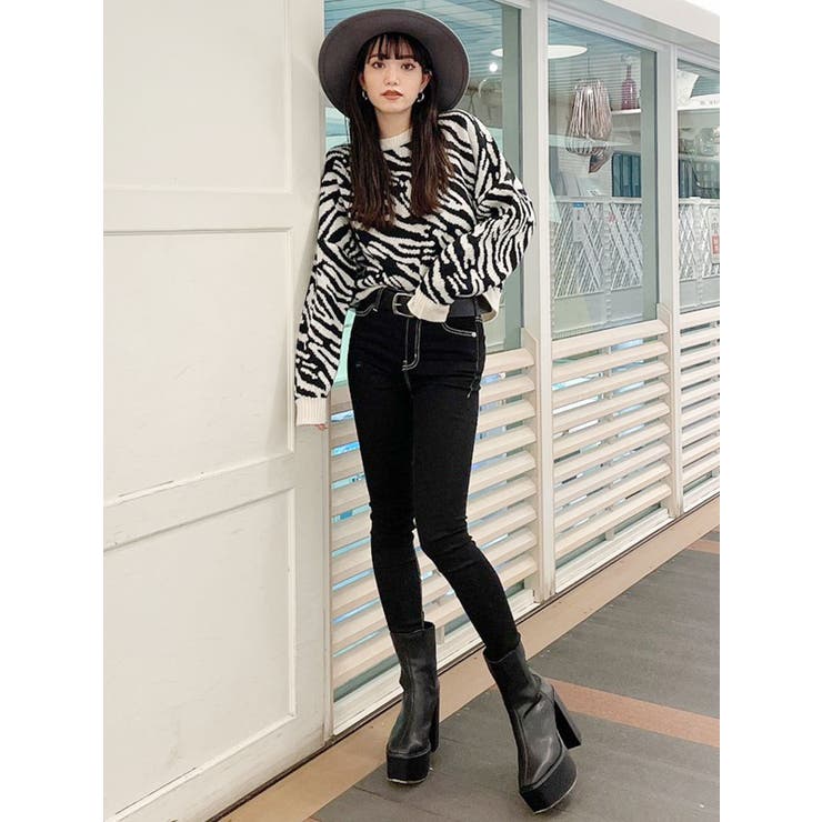 ZEBRA PATTERN ニット TOPS[品番：MKSW0039128]｜GYDA（ジェイダ）の