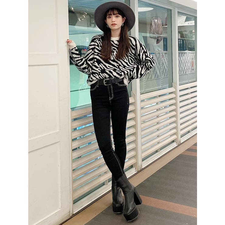 ZEBRA PATTERN ニット TOPS[品番：MKSW0039128]｜GYDA（ジェイダ）の