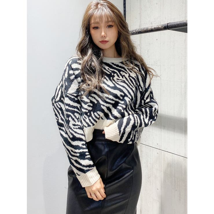 ZEBRA PATTERN ニット TOPS[品番：MKSW0039128]｜GYDA（ジェイダ