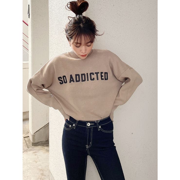 SO ADDICTEDショートニットTOPS[品番：MKSW0040133]｜GYDA