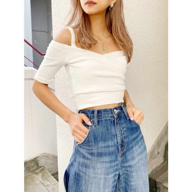 カシュクールデザインオフショルトップス ジェイダ GYDA カシュクールデザインオフショルトップス