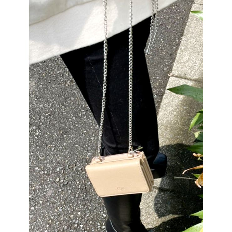 ベージュ | ショルダーストラップ付 ミニウォレット | GYDA