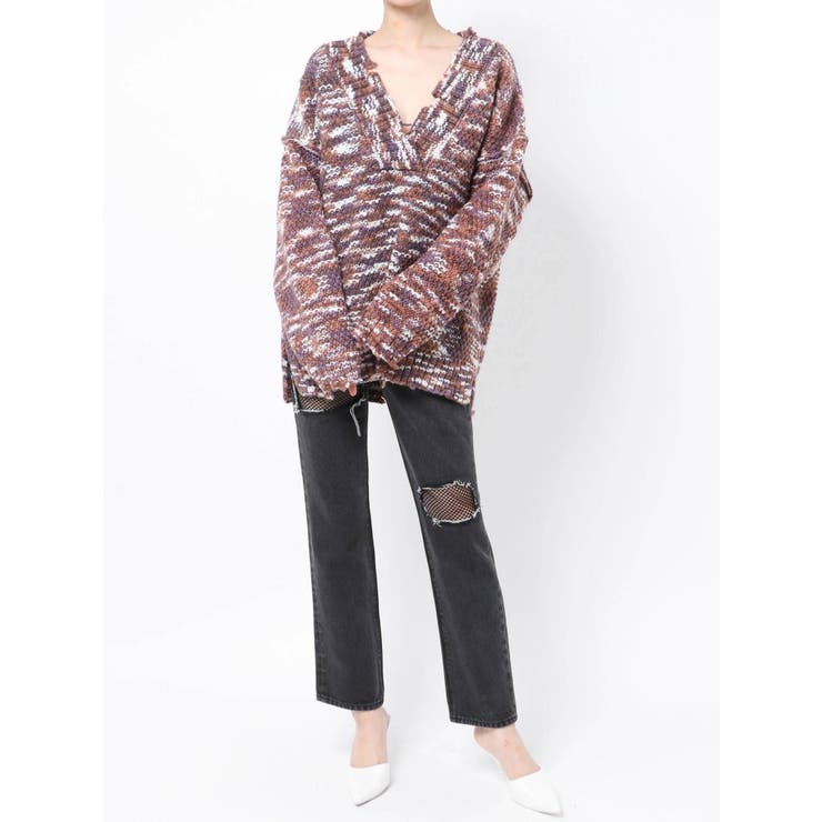 FISHNET TIGHTSデザインストレートデニムパンツ | GYDA | 詳細画像35 